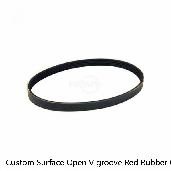 Custom Surface Open V groove Red Rubber Coating polyurethane Timing belt for Lipstick, lighter,Cotton swabs production line #1 image